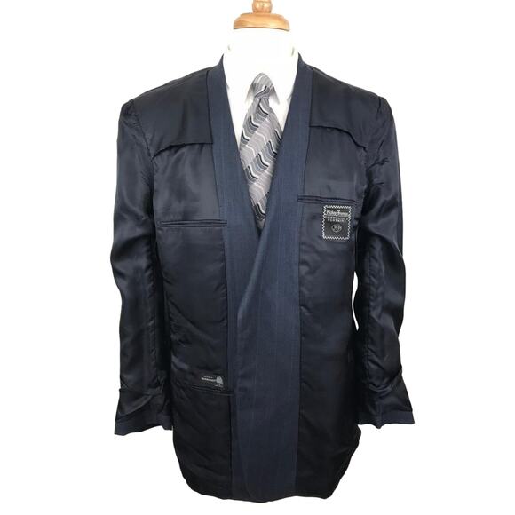 Hickey-Freeman Men's Suit Jacket Wool Size 44 Long Blue 2 Button Vented - Picture 7 of 11